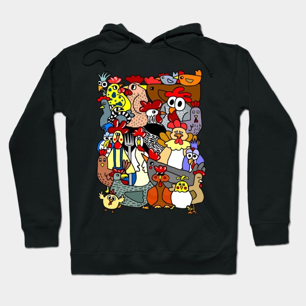 Cartoon Chickens Hoodie by imphavok